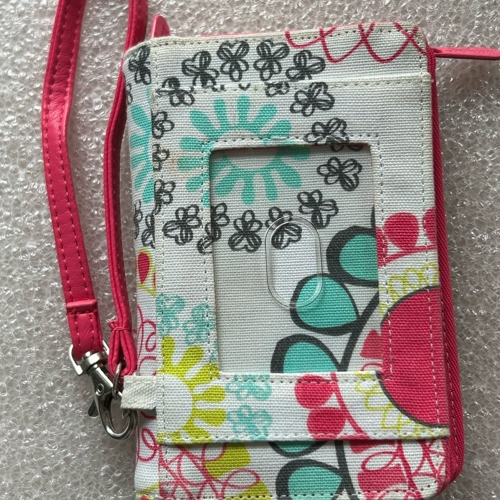 Thirty-One Pink and White Wristlette with Strap